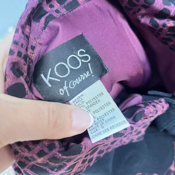 Koos of Course! Blazer Jacket size Small Purple Black Artsy Career Casual - Picture 14 of 14
